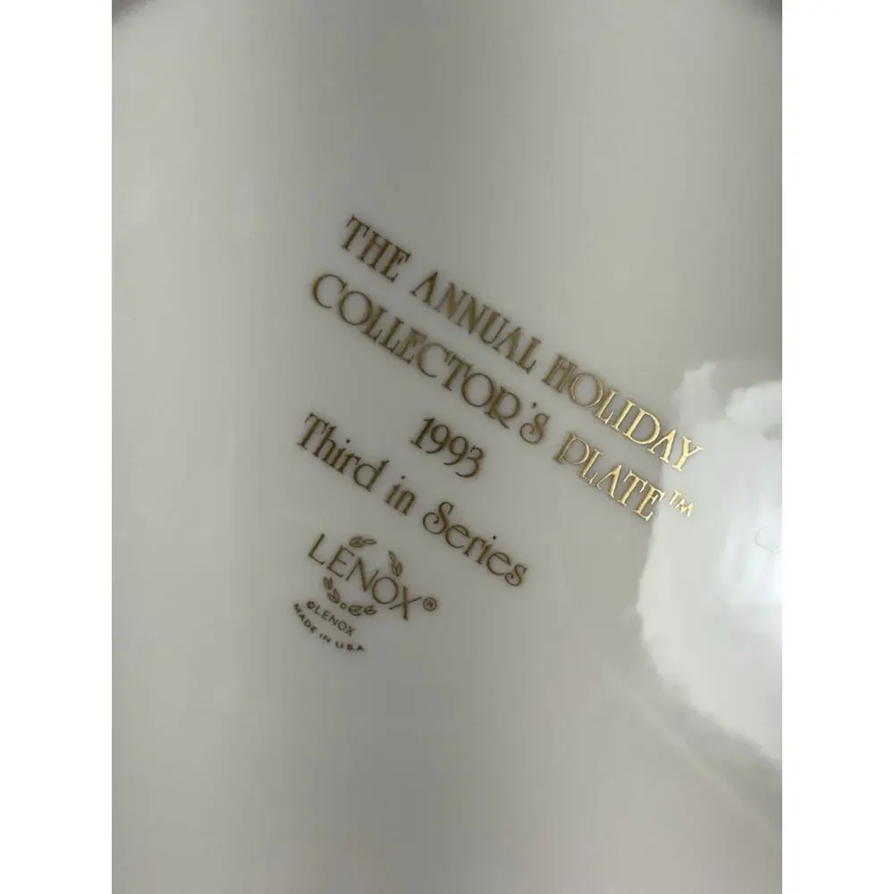 HOLIDAY by Lenox 1993 CHRISTMAS PLATE 10.5
